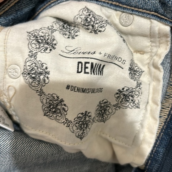 New Lovers + Friends Logan Ainsley denim jeans high rise tapered leg size 24 - Picture 13 of 13